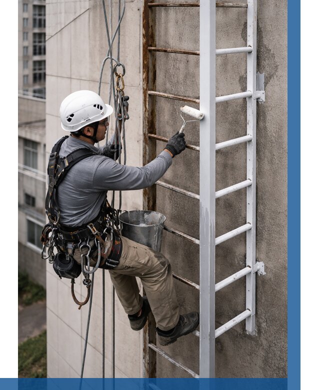 Покраска пожарных лестниц в Снежинске от 4676 р. | ВЫСОТНИК-Снж