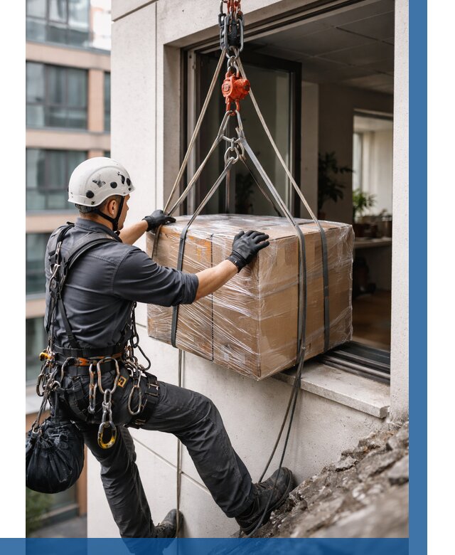 Подъем груза через окно в Снежинске от 4676 р. | ВЫСОТНИК-Снж