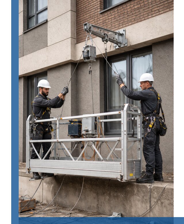 Монтаж и подъем фасадной люльки в Снежинске с гарантией безопасности