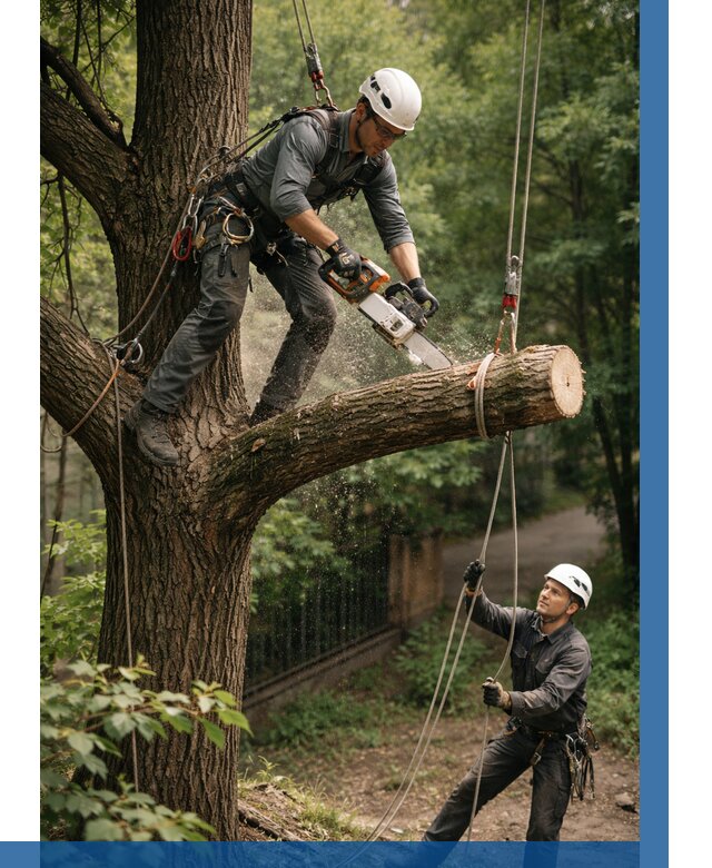 Спил деревьев альпинистами в Снежинске от 8314 р. | ВЫСОТНИК-Снж