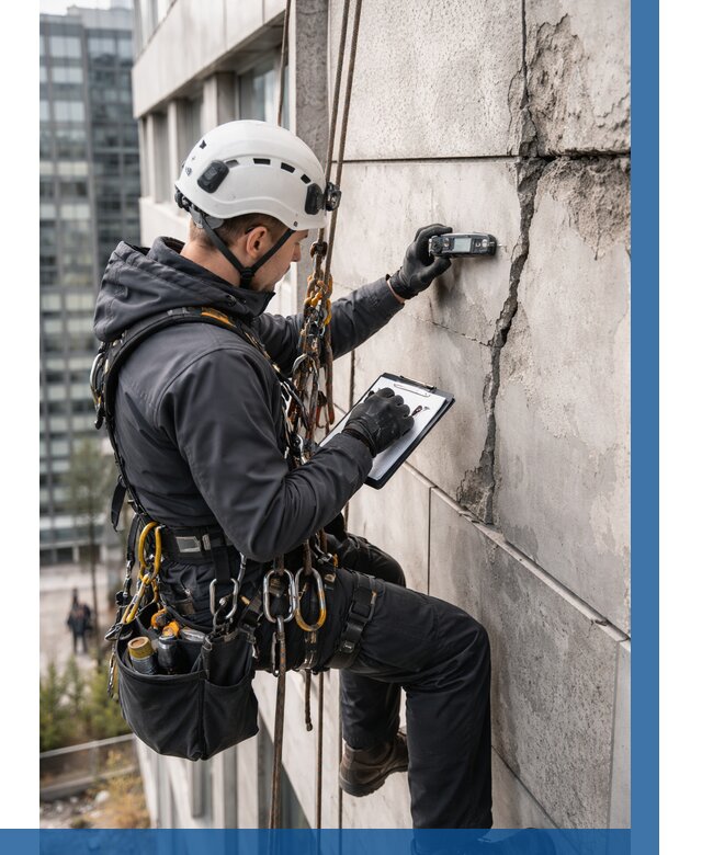 Обследование фасада альпинистами в Снежинске от 125 р. | ВЫСОТНИК-Снж