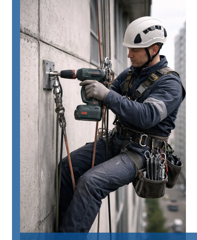 Установка анкерных точек для высотных работ в Снежинске