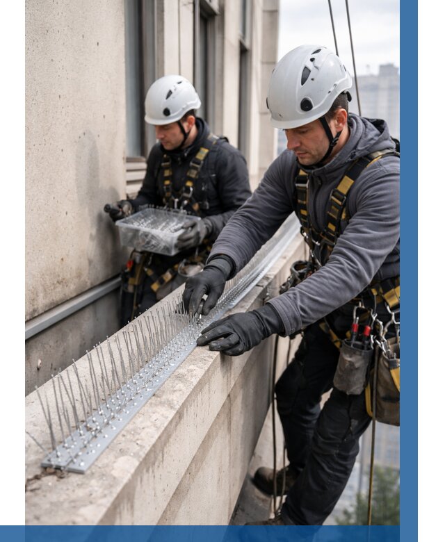 Установка шипов от птиц в Снежинске от 883 р. | ВЫСОТНИК-Снж